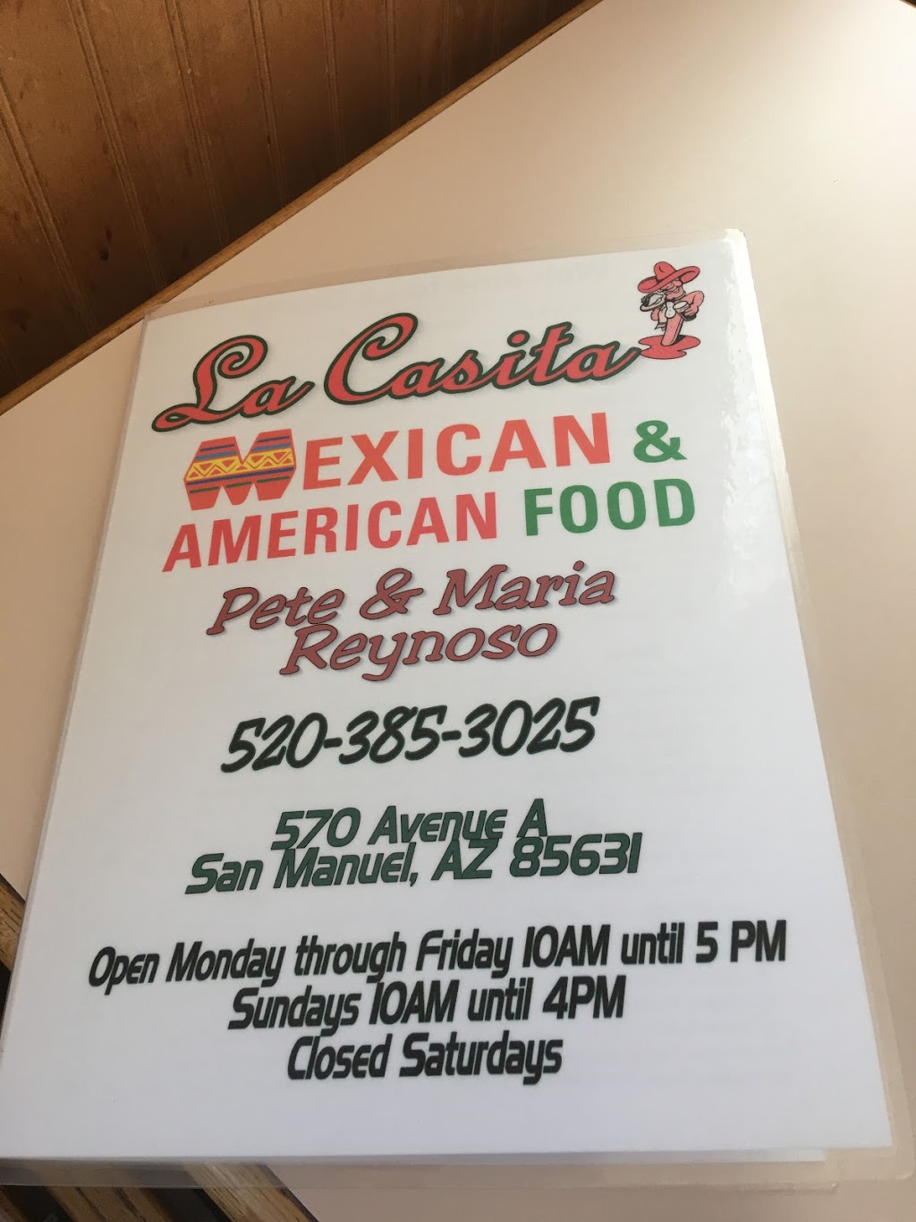 La Casita Cafe | 570 S Ave A, San Manuel, AZ 85631, USA | Phone: (520) 385-3025