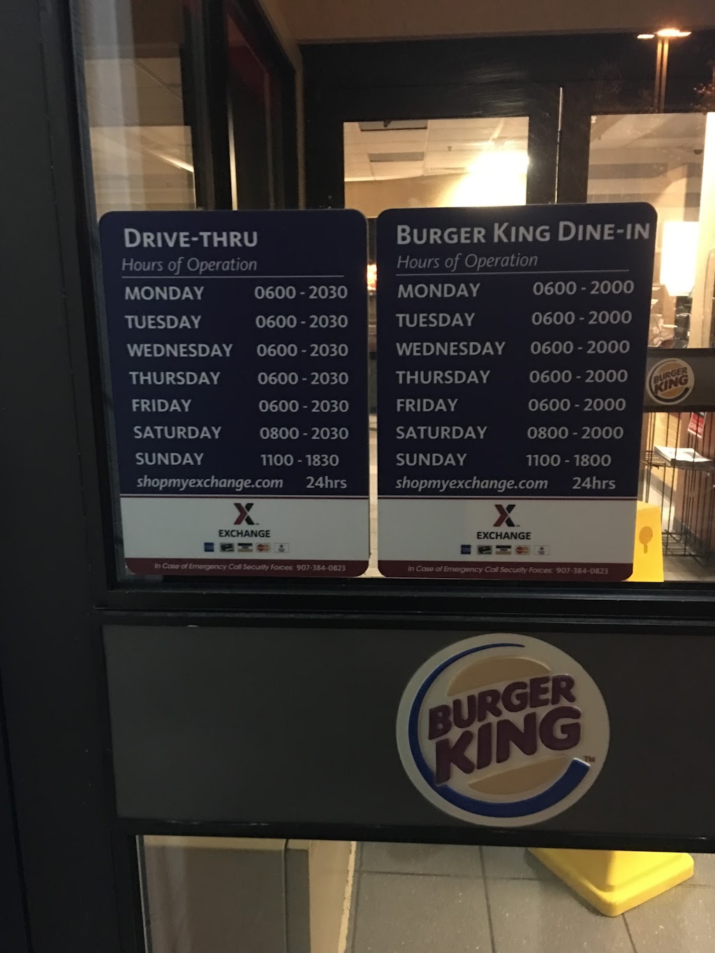 Burger King | Building 9, Anchorage, AK 99505, USA | Phone: (907) 428-2650