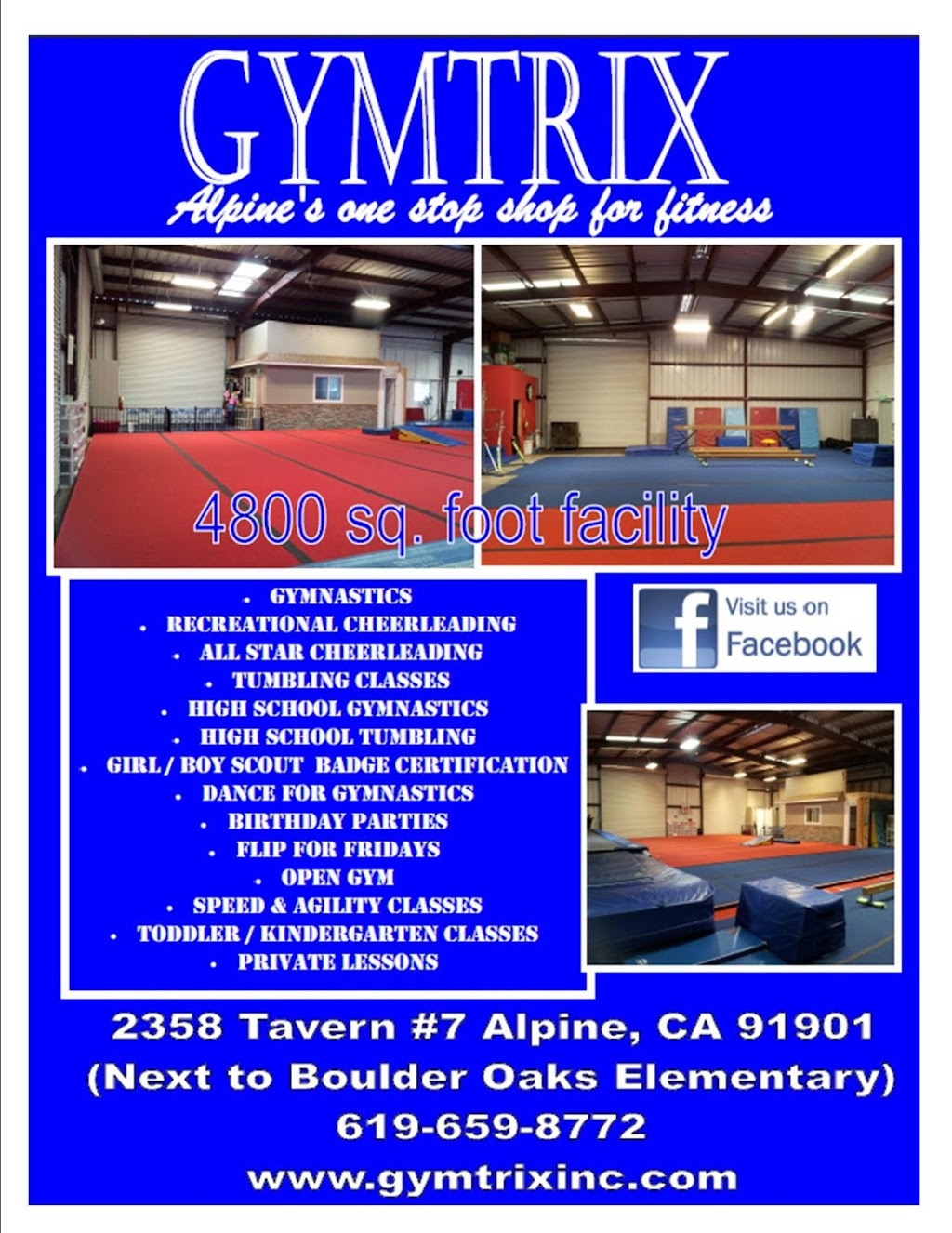 Gym Trix | 2358 Tavern Rd #7, Alpine, CA 91901, USA | Phone: (619) 659-8772