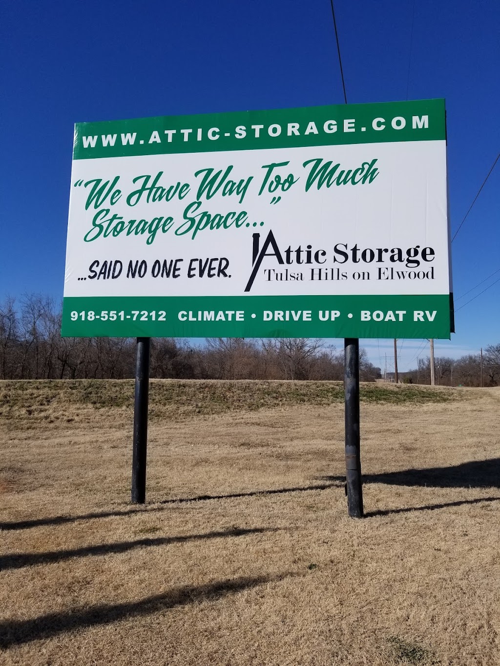 Attic Storage Tulsa Hills on Elwood | 8610 S Elwood Ave, Tulsa, OK 74132, USA | Phone: (918) 878-9038