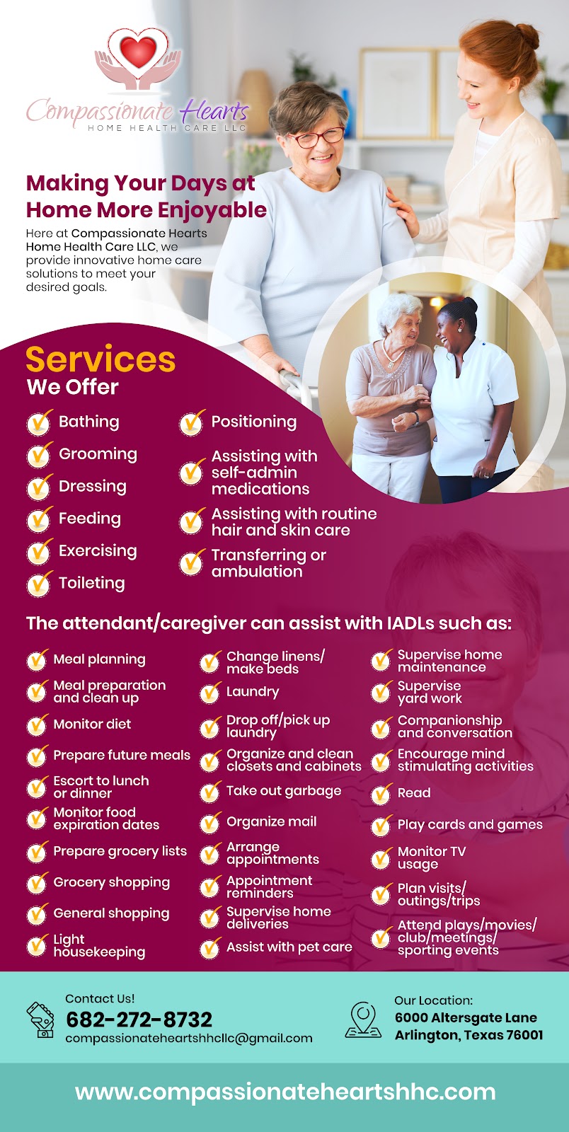 Compassionate Hearts Home Health Care LLC | 6000 Altersgate Ln, Arlington, TX 76001, USA | Phone: (682) 272-8732