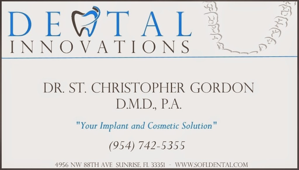 St Christopher Gordon: DMD Dental Innovations | 4956 NW 88th Ave, Sunrise, FL 33351, USA | Phone: (954) 742-5355