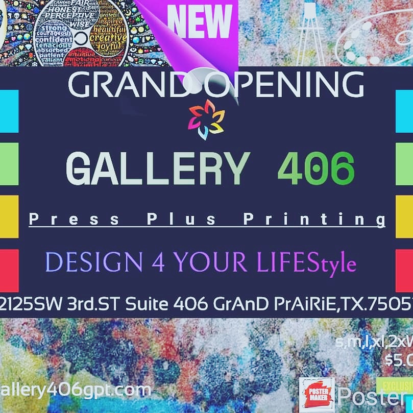 Gallery 406 | 2125 SW 3rd St, Grand Prairie, TX 75051, USA | Phone: (878) 222-0278