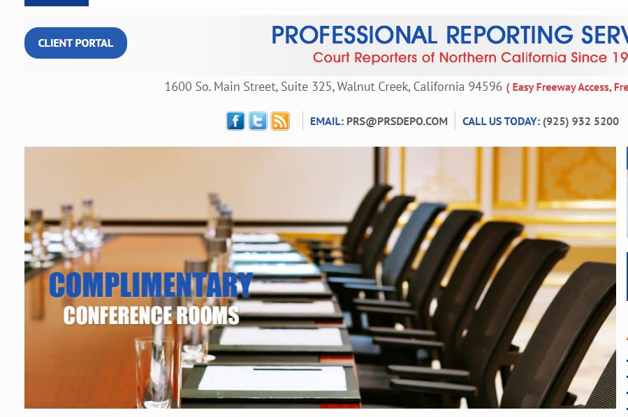 Professional Reporting Services, Inc | 1555 Botelho Dr #187, Walnut Creek, CA 94596, USA | Phone: (925) 932-5200