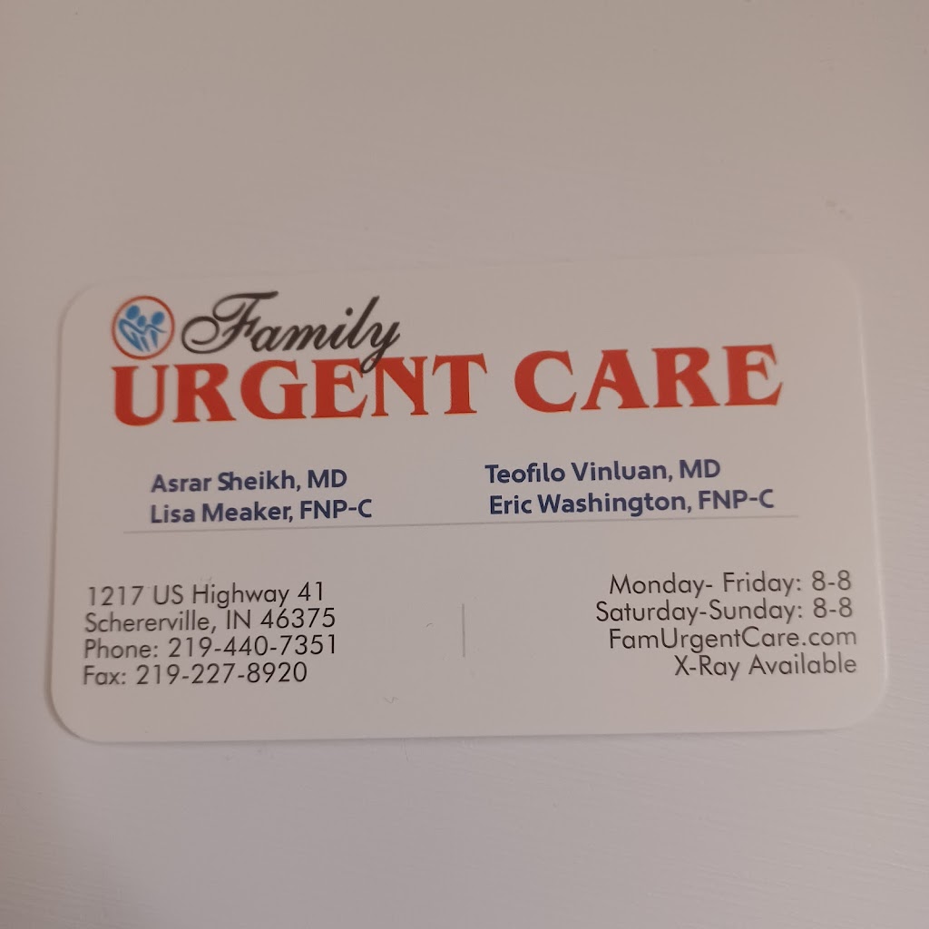 Family Urgent Care | 1217 US-41, Schererville, IN 46375, USA | Phone: (219) 758-7770