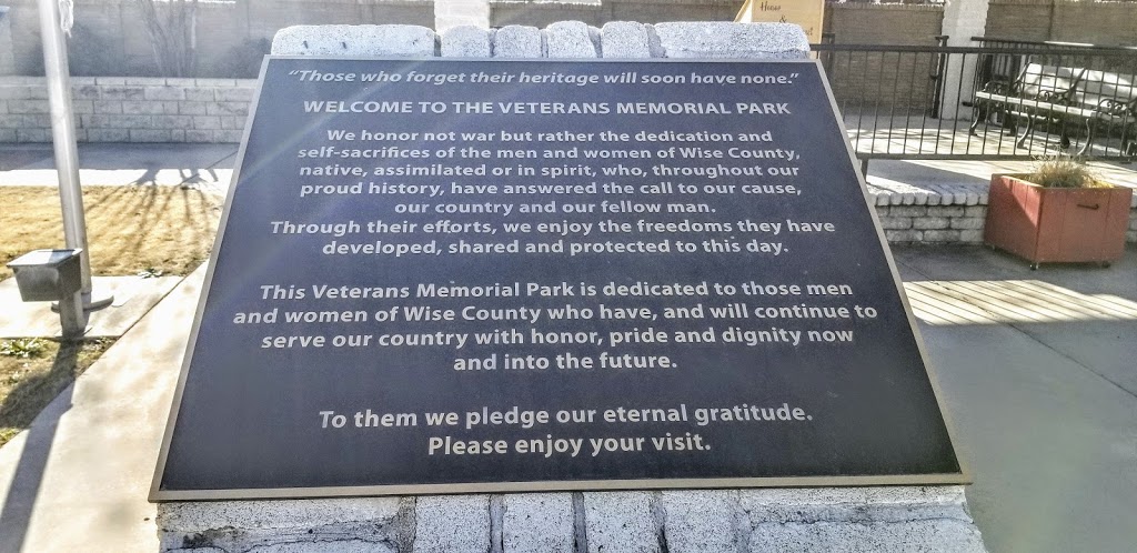 Veterans Memorial Park | 100 Virginia Ln, Rhome, TX 76078, USA | Phone: (817) 636-2462