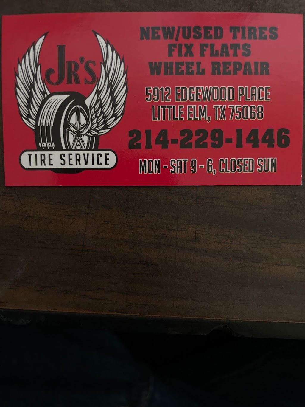 Jr’s Tire Service | 5912 Edgewood Pl, Little Elm, TX 75068, USA | Phone: (214) 229-1446