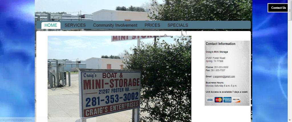 Craigs Mini Storage | 21297 Foster Rd, Spring, TX 77388, USA | Phone: (281) 353-3002