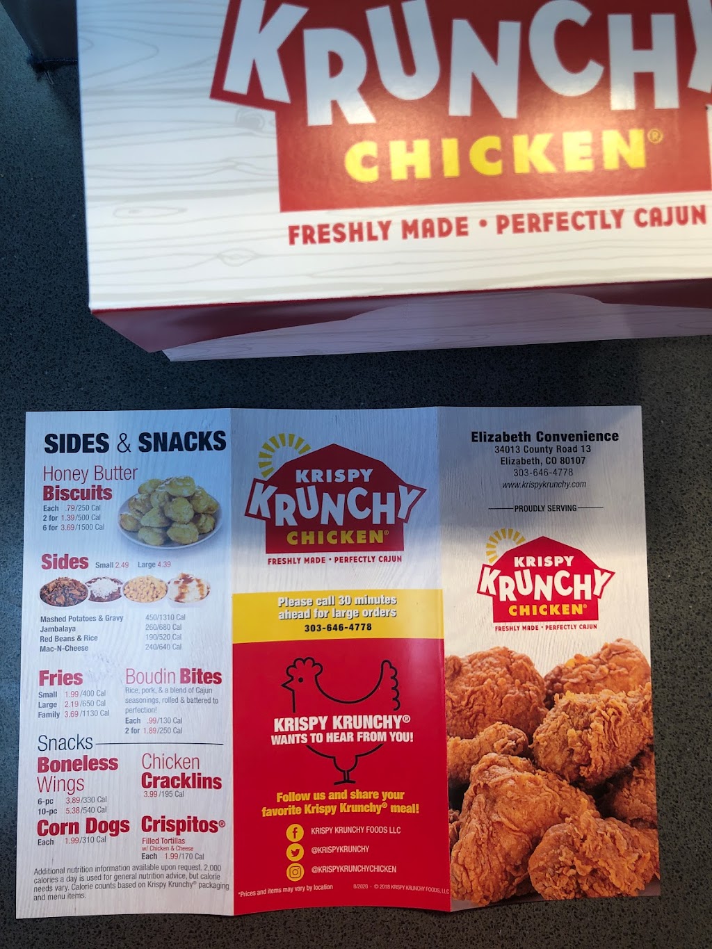 Krispy Krunchy Chicken | 34013 Co Rd 13, Elizabeth, CO 80107, USA | Phone: (303) 646-4778