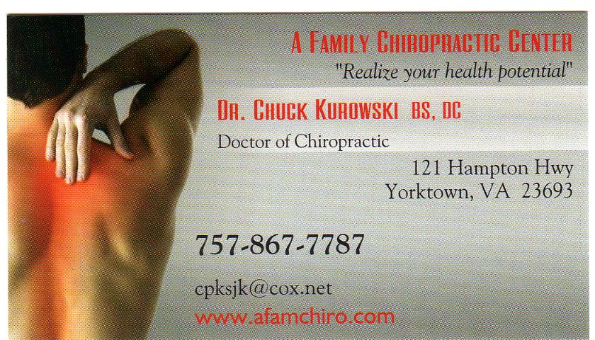 Dr. Charles Kurowski BS, DC: A Family Chiropractic Center | 121 Hampton Hwy #1, Yorktown, VA 23693, USA | Phone: (757) 867-7787