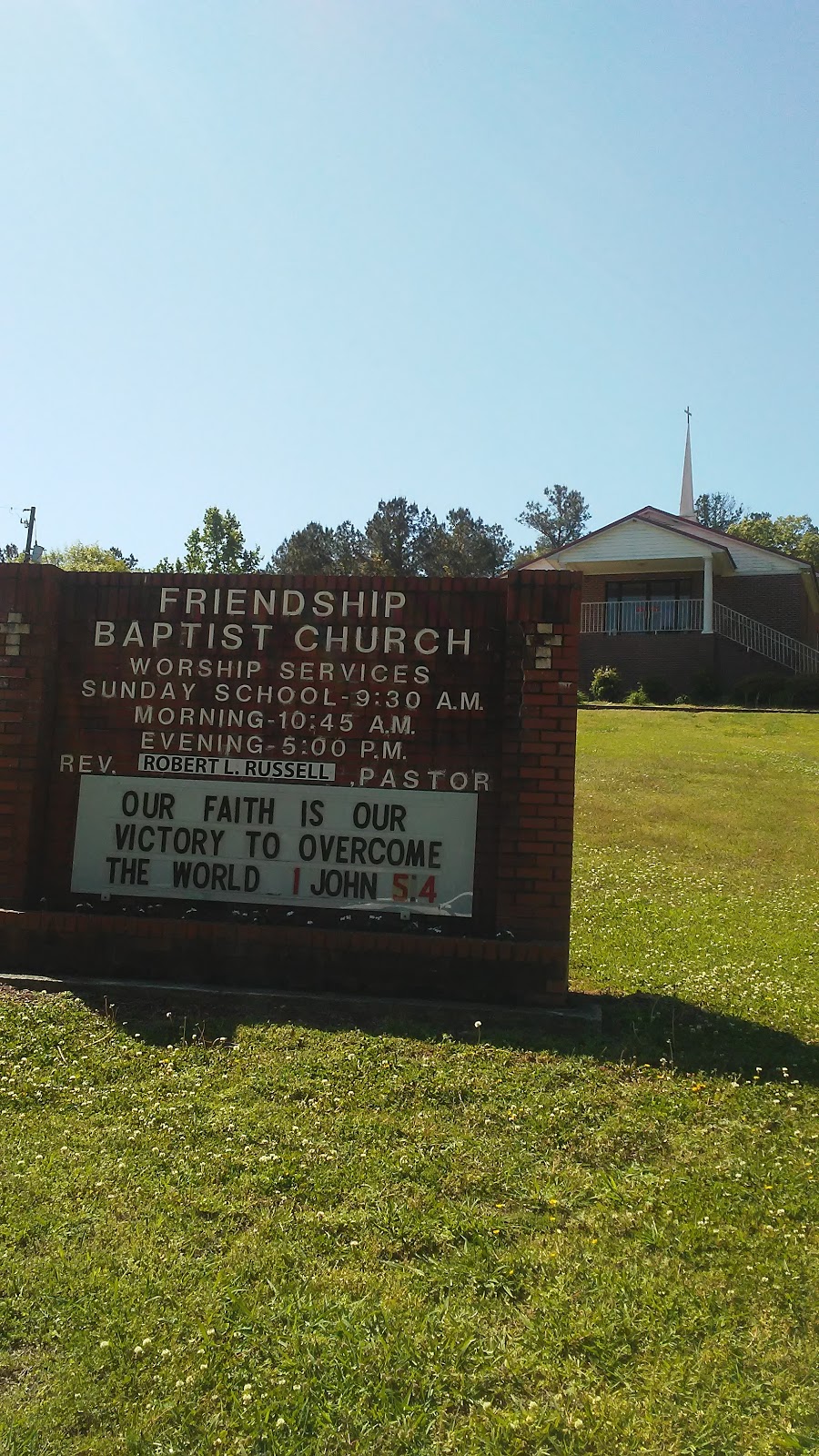 Friendship Baptist Church | 32 02 10 0 000 007.000, Sylacauga, AL 35151, USA | Phone: (256) 249-4170