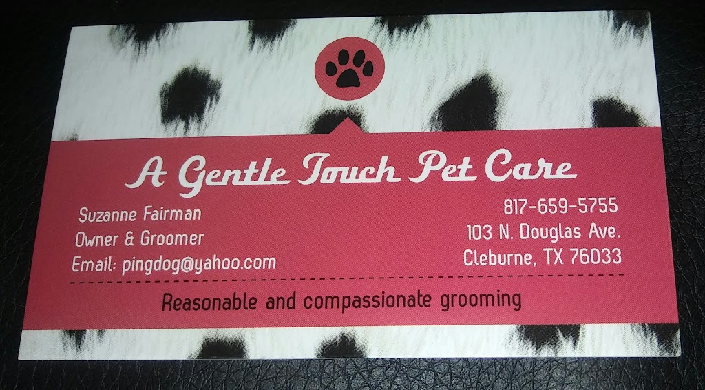 Gentle touch pet care | 707 W Henderson St, Cleburne, TX 76033 | Phone: (817) 659-5755