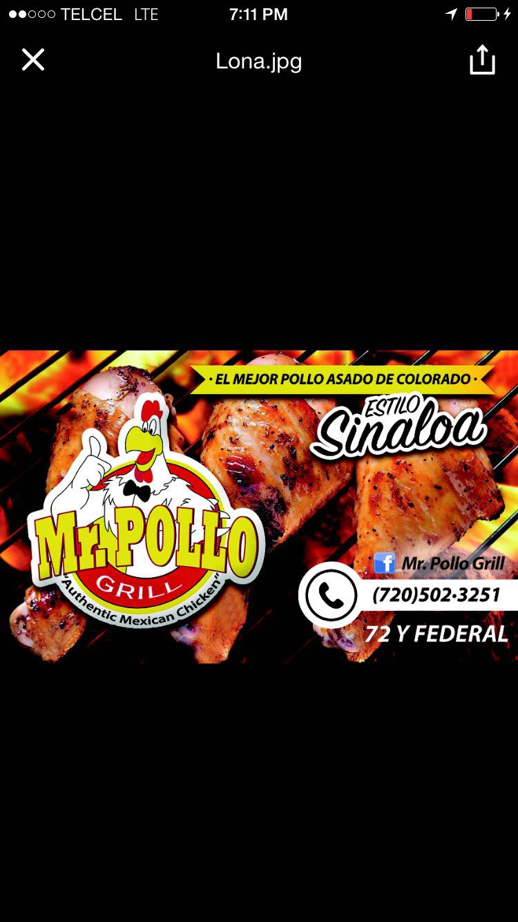 Mr Pollo Grill. Mexican Pollo Asado | 2959 W 72nd Ave, Westminster, CO 80030, USA | Phone: (720) 502-3251