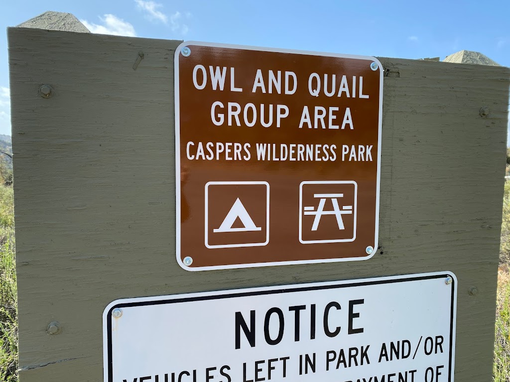 Owl & Quail Group Campground at Caspers Wilderness Park | 33401 Ortega Hwy., San Juan Capistrano, CA 92675, USA | Phone: (949) 923-2210