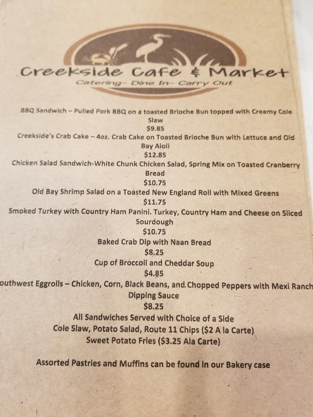 Creekside Cafe & Market | 6824 Colemans Crossing Ave, Hayes, VA 23072, USA | Phone: (804) 642-5378