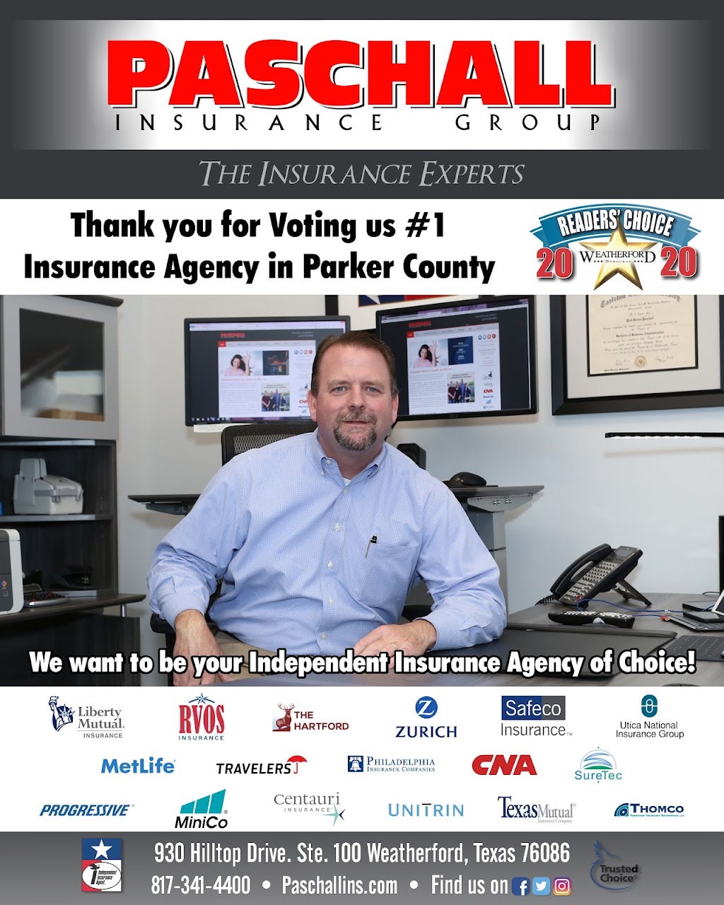 Paschall Insurance Group LLC | 930 Hilltop Dr, Weatherford, TX 76086, USA | Phone: (817) 341-4400