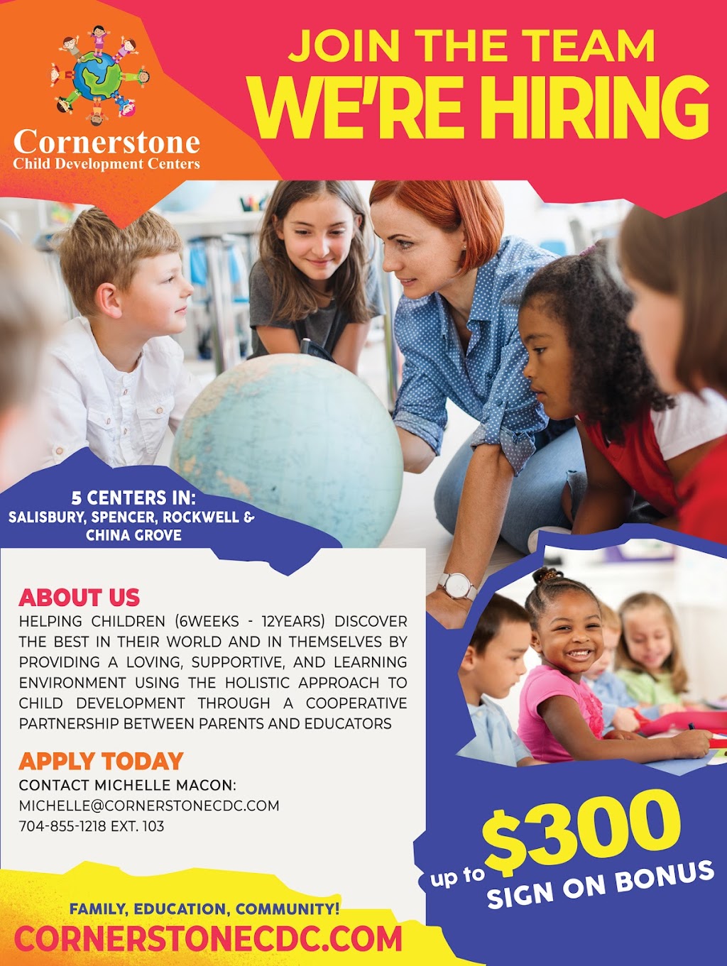 Cornerstone Child Development Center (East) | 125 Eastville Dr, Salisbury, NC 28146, USA | Phone: (704) 279-1255