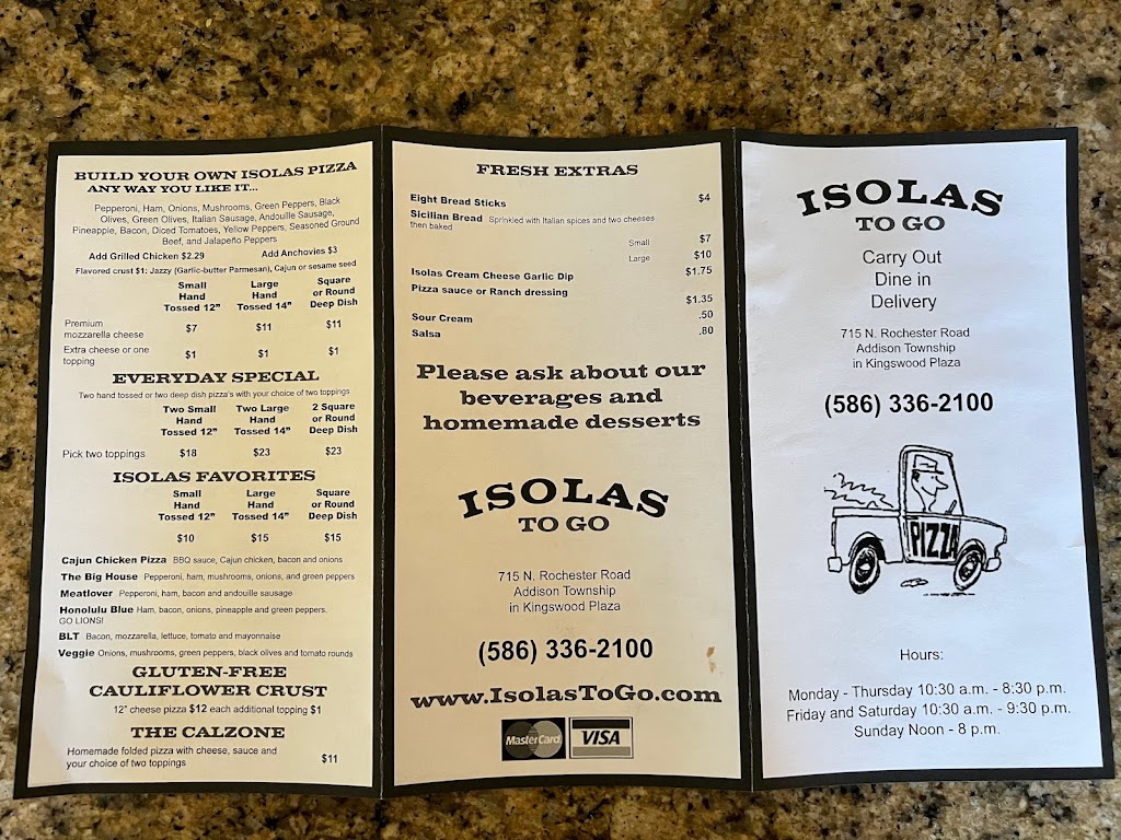 Isolas To Go | 715 Rochester Rd, Leonard, MI 48367, USA | Phone: (586) 336-2100