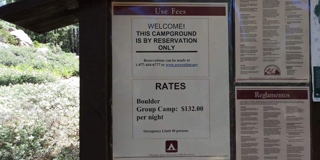 Boulder Group Campground | Mill Creek Rd, Angelus Oaks, CA 92305, USA | Phone: (877) 444-6777