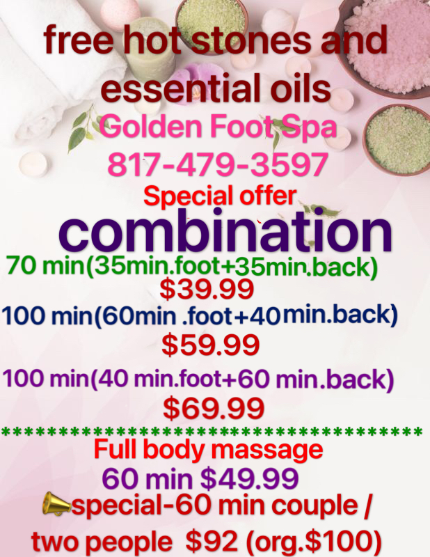 Golden Foot Spa | 2041 Rufe Snow Dr ste 319, Keller, TX 76248, USA | Phone: (817) 479-3597