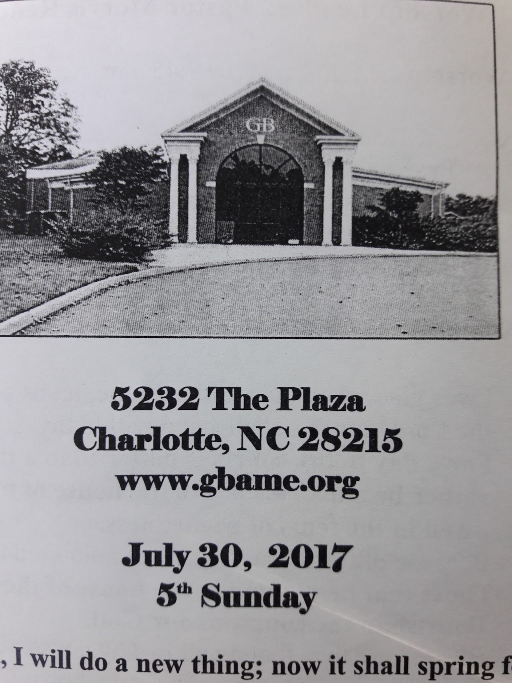 Greater Bethel AME Church | 5232 The Plaza, Charlotte, NC 28215, USA | Phone: (980) 949-6576