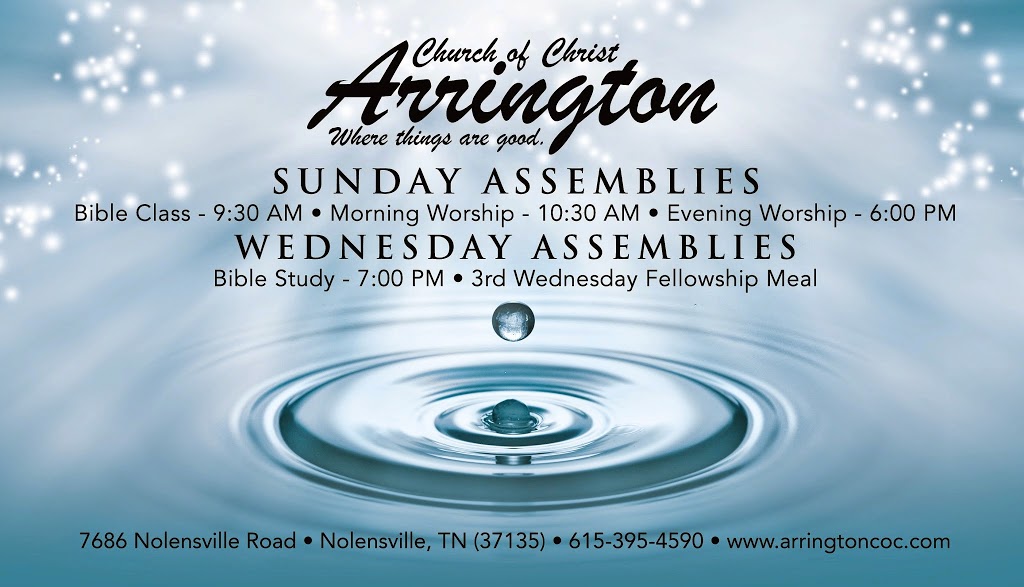 Arrington Church of Christ | 7686 Nolensville Rd, Nolensville, TN 37135, USA | Phone: (615) 395-4590