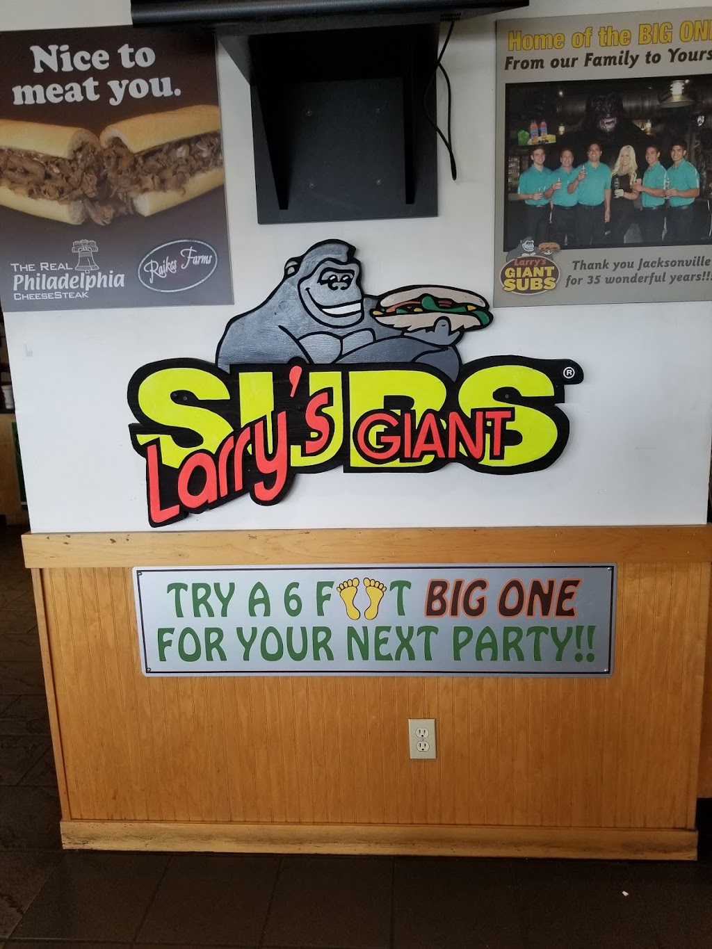 Larrys Giant Subs | 1401 S Orange Ave Unit 1401, Green Cove Springs, FL 32043, USA | Phone: (904) 284-7789