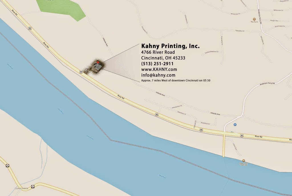 Kahny Printing, Inc. | 4766 River Rd, Cincinnati, OH 45233, USA | Phone: (513) 251-2911