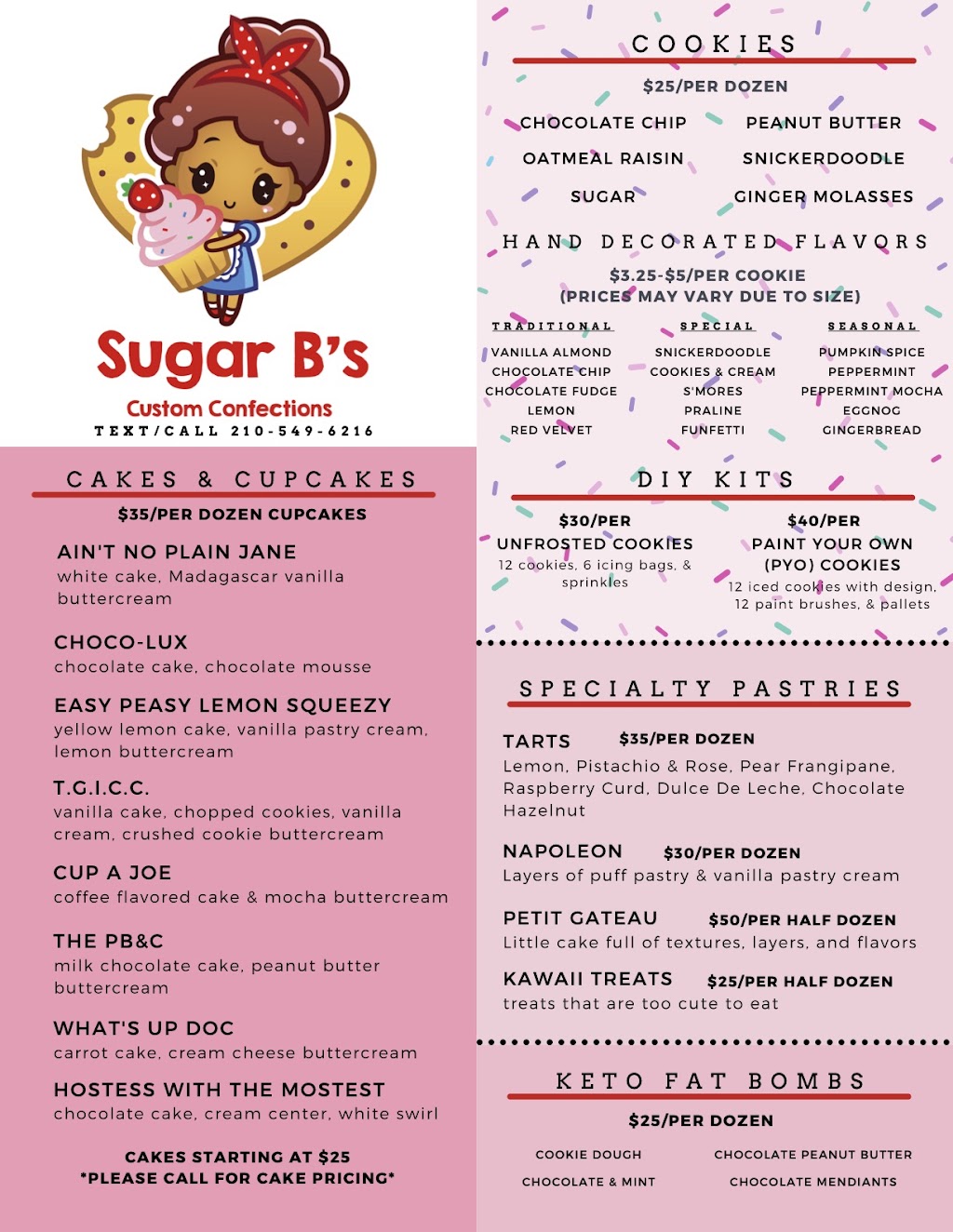 Sugar Bs Custom Confections | 13010 Cadenza Creek, San Antonio, TX 78252, USA | Phone: (210) 549-6216