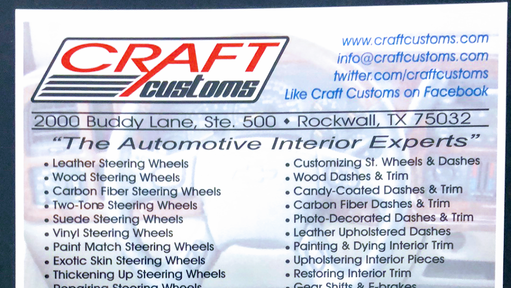 Craft Customs | 2000 Buddy Ln Suite 500, Rockwall, TX 75032, USA | Phone: (214) 564-1170