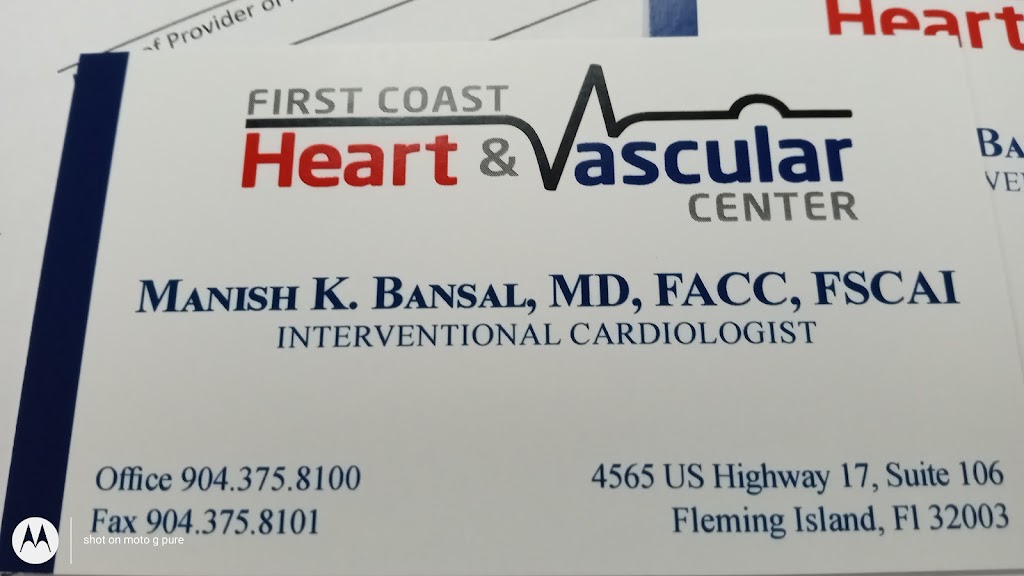 First Coast Heart & Vascular - Fleming Island | 4565 Hwy 17 Suite 106, Fleming Island, FL 32003, USA | Phone: (904) 375-8100