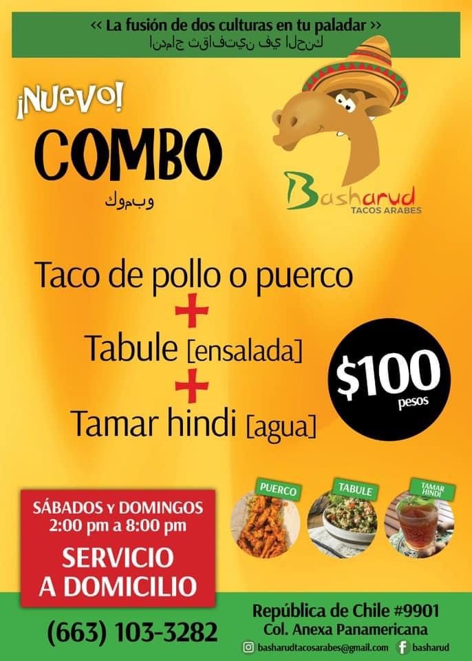 Basharud Tacos Arabes | República de Chile 9901, Anexa Sanchez Taboada, 22647 Tijuana, B.C., Mexico | Phone: 663 103 3282