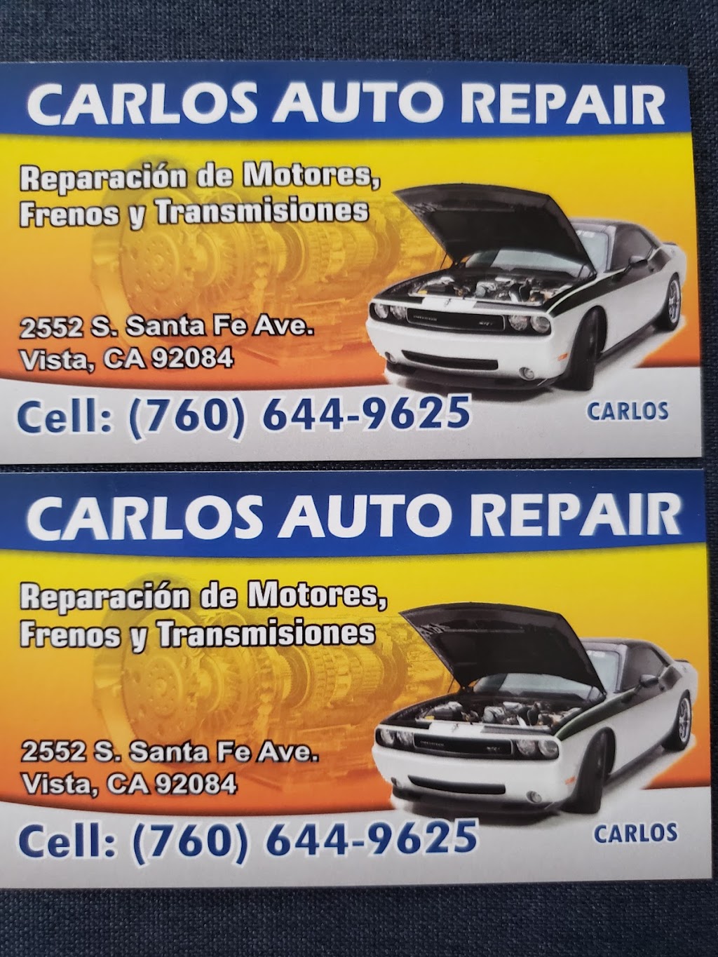 Carlos auto repair | 2552 S Santa Fe Ave, Vista, CA 92084, USA | Phone: (760) 644-9625