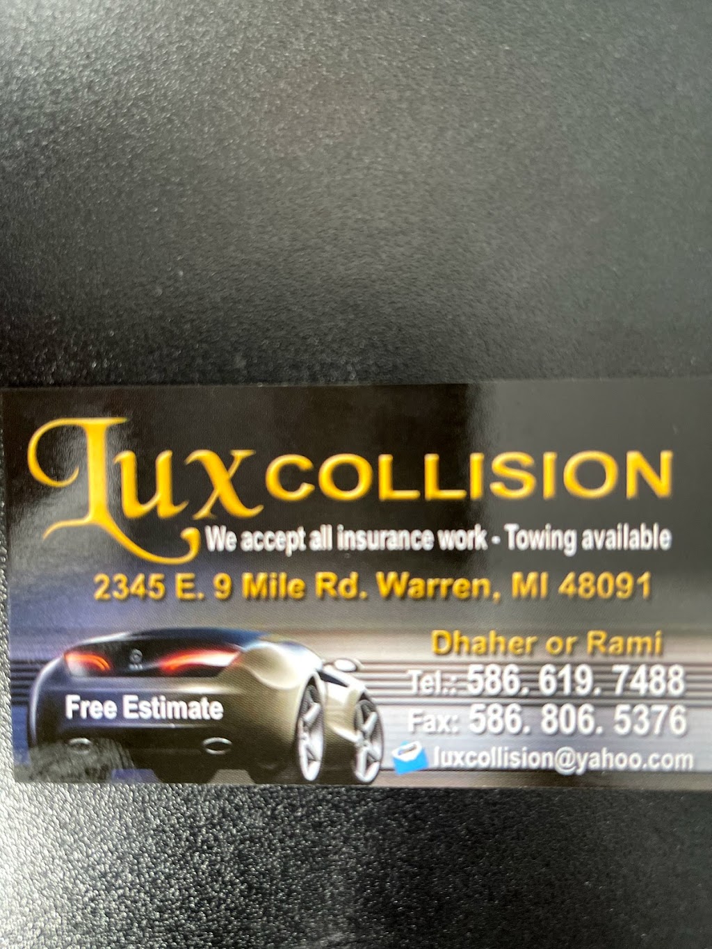 Lux Collision ( Detroit Collision Shop ) | 2345 E 9 Mile Rd, Warren, MI 48091, USA | Phone: (586) 619-7488