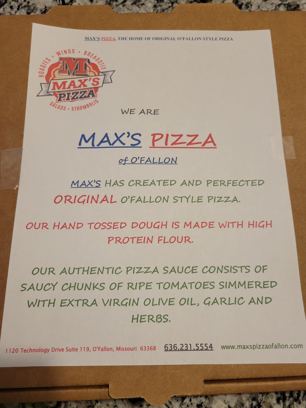 Maxs Pizza | 1120 Technology Dr #119, OFallon, MO 63368, USA | Phone: (636) 231-5554