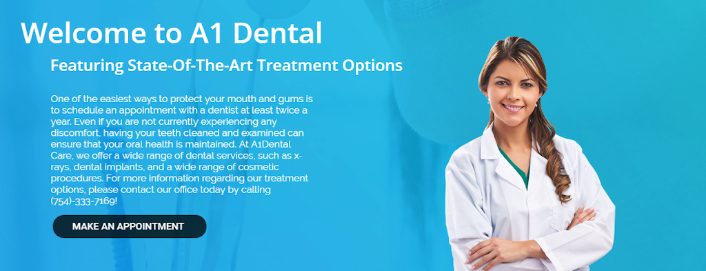 A1 Dental | 10550 W State Rd 84 Ste 142, Davie, FL 33324, USA | Phone: (754) 333-7169