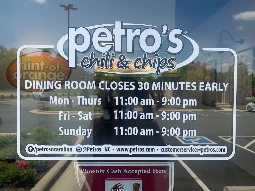 Petros Chili & Chips - Burlington | 3866 Rural Retreat Rd, Burlington, NC 27215, USA | Phone: (336) 395-8215