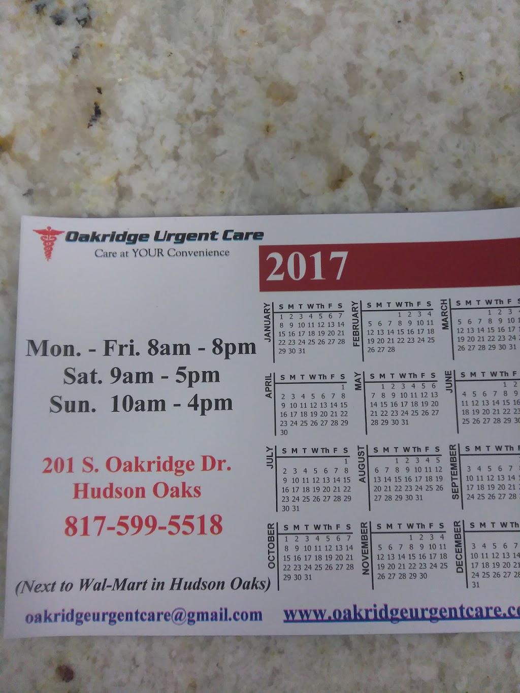 Oakridge Urgent Care | 201 N Oakridge Dr, Hudson Oaks, TX 76087 | Phone: (817) 599-5518