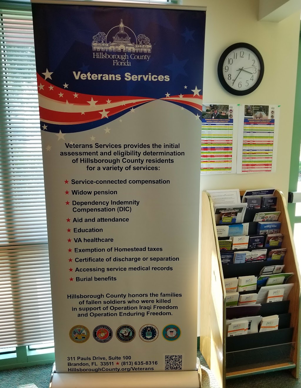 Hillsborough County Veterans Services | 311 Pauls Dr STE 100, Brandon, FL 33511 | Phone: (813) 635-8316