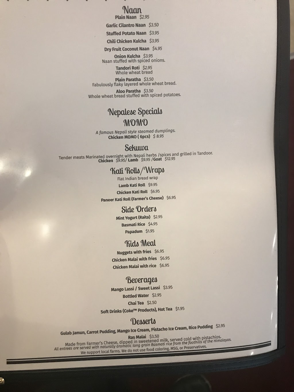 Namaste Indian/Nepalese restaurant | 286 Main St, Greenfield, MA 01301, USA | Phone: (413) 325-8232