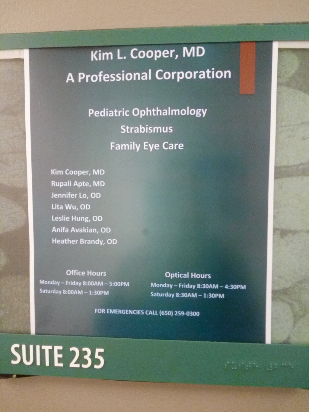 Kim L Cooper MD | 1720 El Camino Real UNIT 235, Burlingame, CA 94010, USA | Phone: (650) 259-0300