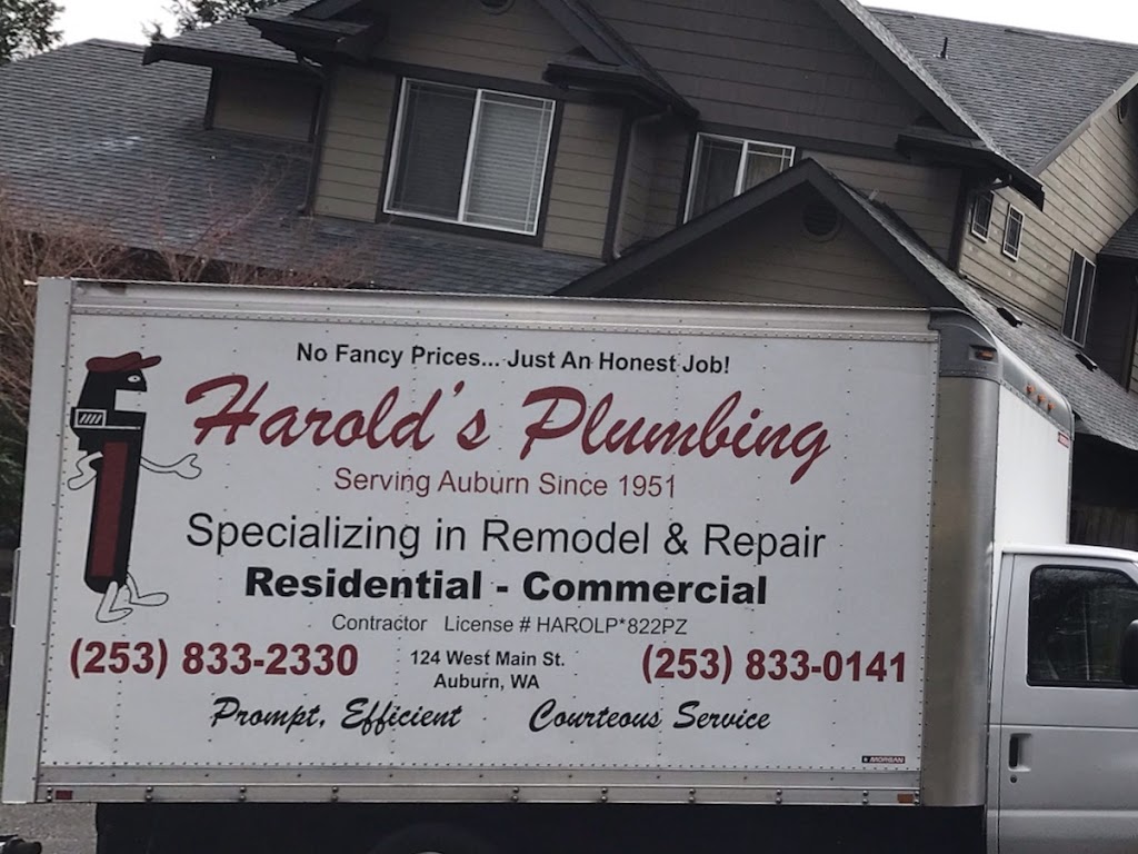 Harolds Plumbing | 124 W Main St, Auburn, WA 98001, USA | Phone: (253) 833-2330
