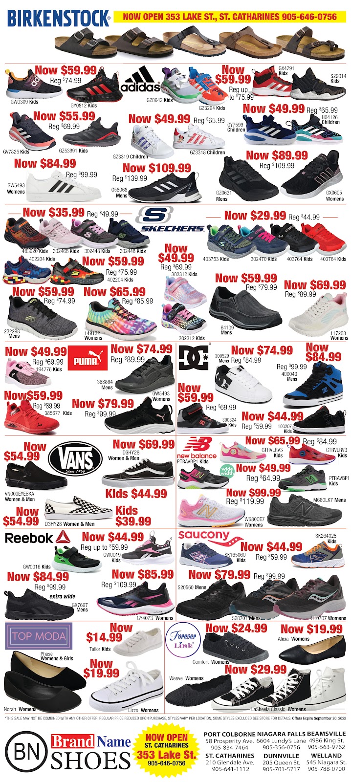 Brand Name Shoe Warehouse | 545 Niagara St, Welland, ON L3C 1L8, Canada | Phone: (905) 788-0700