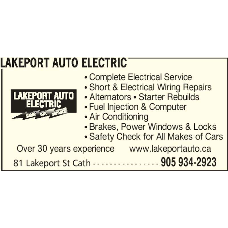 Lakeport Auto Electric | 81 Lakeport Rd, St. Catharines, ON L2N 4P9, Canada | Phone: (905) 934-2923