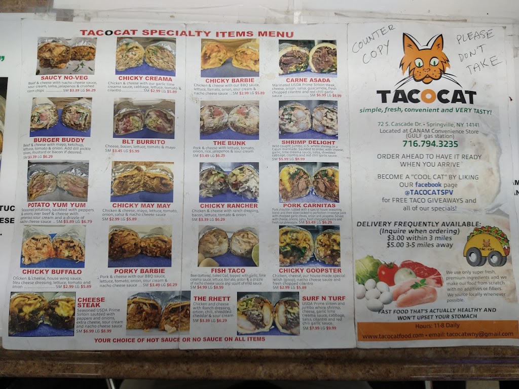 TACOCAT | 72 S Cascade Dr, Springville, NY 14141, USA | Phone: (716) 794-3235