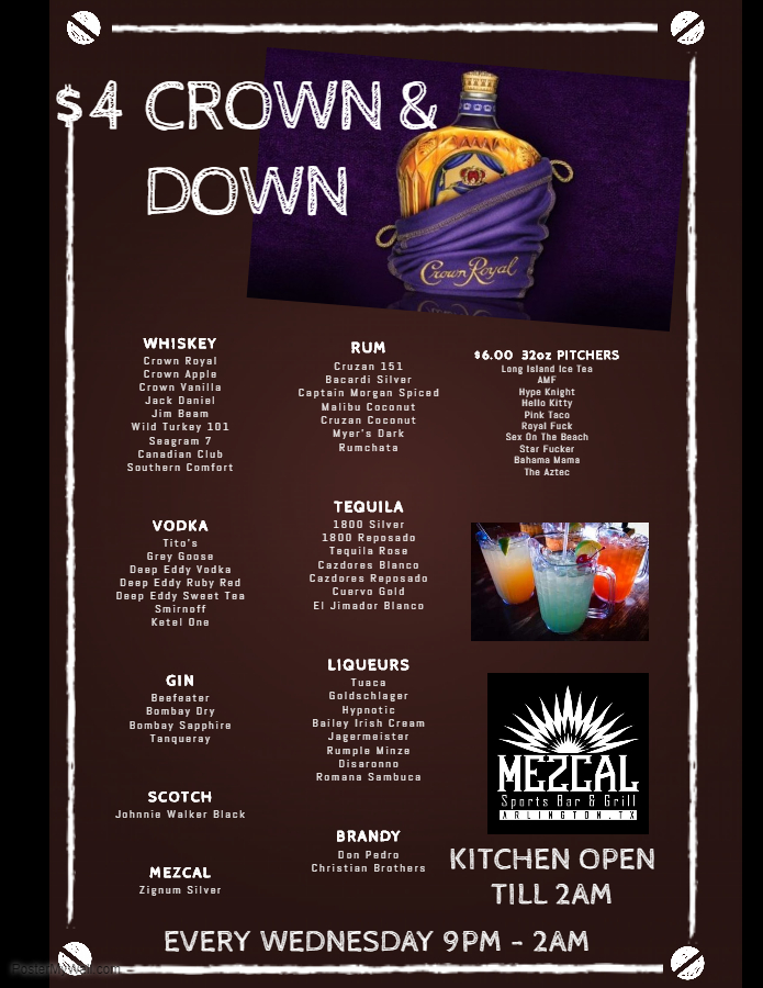 Mezcal Sports Bar & Grill | 844 Secretary Dr, Arlington, TX 76015, USA | Phone: (682) 248-3133