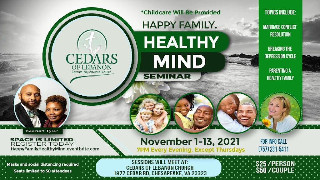 Cedars of Lebanon Seventh-day Adventist Church | 1977 Cedar Rd, Chesapeake, VA 23323 | Phone: (757) 231-5411