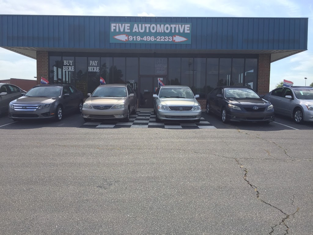 FIVE AUTOMOTIVE, LLC | 1190 US-401, Louisburg, NC 27549, USA | Phone: (919) 496-2233