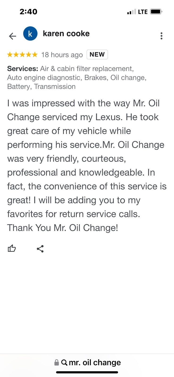 Mr. Oil Change LLC | 692 Andrew Sink Rd, Lexington, NC 27295, USA | Phone: (336) 302-6070