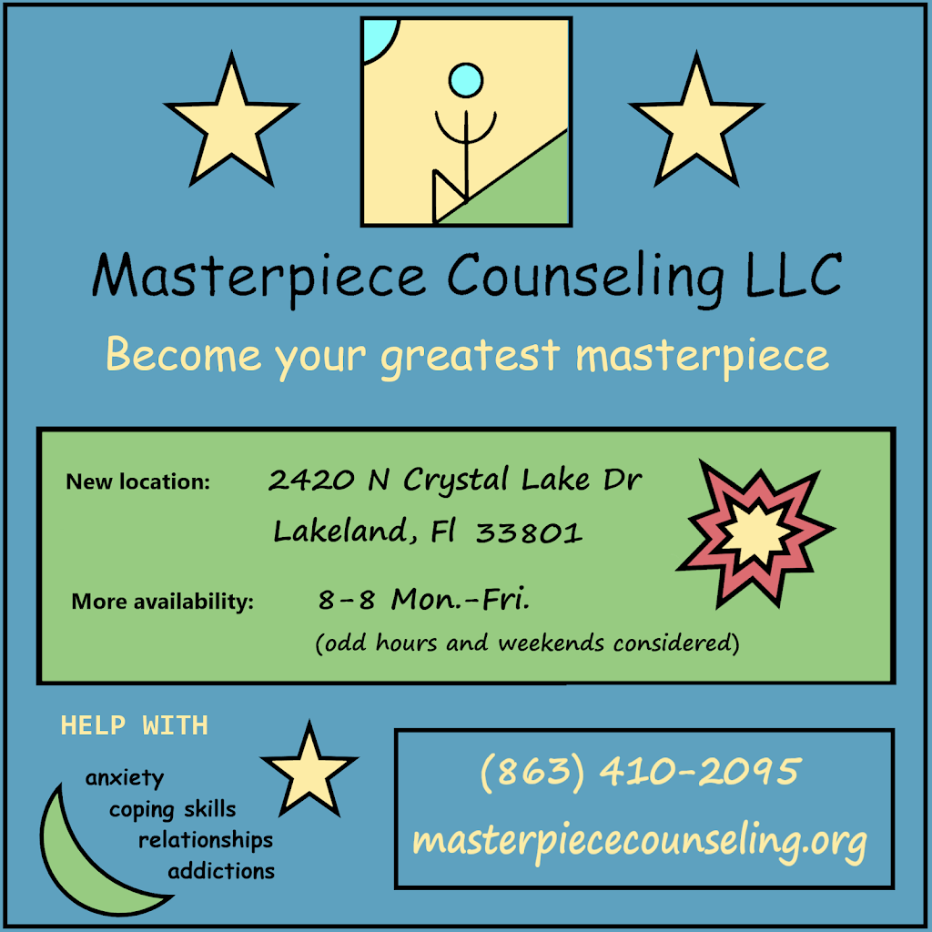 Masterpiece Counseling LLC | 2420 N Crystal Lake Dr suite 2 rm 205, Lakeland, FL 33801, USA | Phone: (863) 410-2095